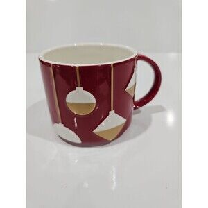 Starbucks Coffee Cup Red Mug White & Gold Ornaments 14oz Christmas Holiday 2012